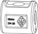 Wärmedämmschale in gerundeter Form, mit Anschlussöffnung, gekennzeichnet mit "Globo" und "DN 25". Hersteller ist IMI Hydronic Engineering. Klarer, funktionaler Produktansatz.